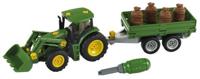 Theo Klein John Deere trekker met voorlader en transport aanhanger 1:24 Theo Klein John Deere trekker met voorlader en transport aanhanger 1:24