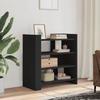 Dressoir 73,5x35x75 cm bewerkt hout zwart - thumbnail