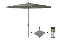 Platinum Riva stokparasol 3 m. rond - Olive met voet en hoes - thumbnail