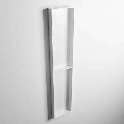 MONDIAZ EASY Nis 89,5x29,5cm in solid surface kleur Talc | Talc. 2 vakken geschikt voor in- of opbouw