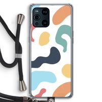 Memphis Shapes Blue: Oppo Find X3 Pro Transparant Hoesje met koord