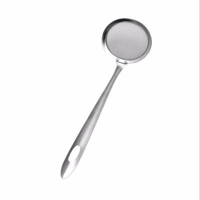 2 stuks keuken roestvrijstaal mesh Skimmer plantaardige residu olie mesh vergiet zeef grootte: 19x 7.3 x 6.2 cm (zilver)