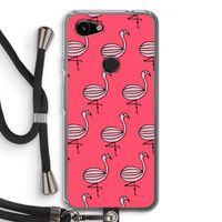 Flamingo: Pixel 3a Transparant Hoesje met koord
