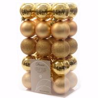 Christmas Gold kerstboom decoratie kerstballen 6 cm goud 30 stuks - Kerstbal - thumbnail