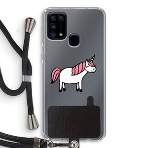 Eenhoorn: Samsung Galaxy M31 Transparant Hoesje met koord