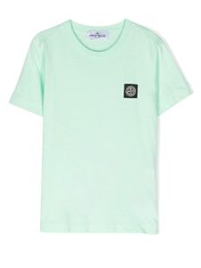 Stone Island Junior t-shirt à patch logo - Vert