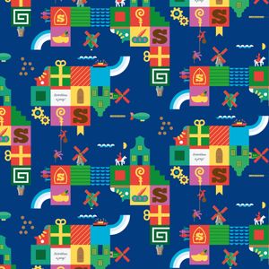 Geschenkpapier Intocht Sint Silver 30 centimeter x 200 meter