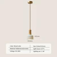 Crème Wind Massief Houten Hanglamp