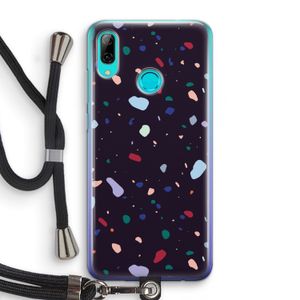 Dark Rounded Terrazzo: Huawei P Smart (2019) Transparant Hoesje met koord