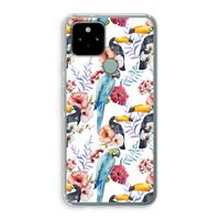 Bloemen tukan: Google Pixel 5 Transparant Hoesje