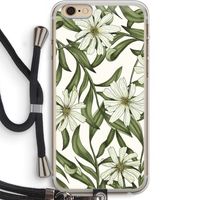 Wit bloemenpatroon: iPhone 6 PLUS / 6S PLUS Transparant Hoesje met koord