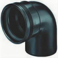 Wavin Bocht PP 88° Spie-Manchet Zwart 90mm - Slagvaste Riolering en Waterafvoer