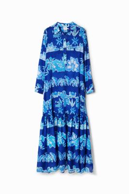 Lange overhemdjurk bladeren Stella Jean - BLUE - L