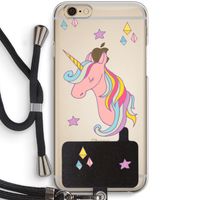Roze eenhoorn: iPhone 6 / 6S Transparant Hoesje met koord