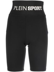 Plein Sport short stretch à taille à logo - Noir