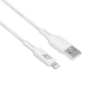 ACT AC3012 USB-A naar Lightning-kabel wit 2m