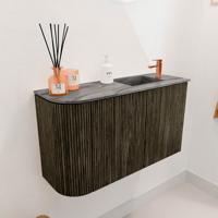 Toiletmeubel Mondiaz Joya Dlux | 71.6 cm | Meubelkleur Shadow | Faye wastafel Sombra Wasbak Rechts | 1 kraangat