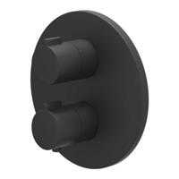 Afbouwdeel IVY Pact Inbouwthermostaat Stop-Omstel Met Rond Rozet Mat Zwart PED Afbouwdeel IVY Pact Inbouwthermostaat Stop-Omstel Met Rond Rozet Mat Zwart PED