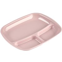 Camping bord 3-vaks - kunststof - oud roze - 21 x 24 cm