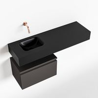 Toiletmeubel Mondiaz Andor | 100 cm | Meubelkleur Dark grey | Lex vrijhangend wastafel Urban Links | Zonder kraangat Toiletmeubel Mondiaz Andor | 100 cm | Meubelkleur Dark grey | Lex vrijhangend wastafel Urban Links | Zonder kraangat