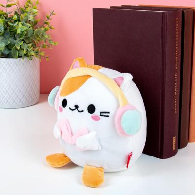 Kawaii kat boekensteun - Wit/koptelefoon Kawaii kat boekensteun - Wit/koptelefoon