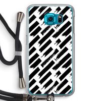 Zwarte vegen: Samsung Galaxy S6 Transparant Hoesje met koord
