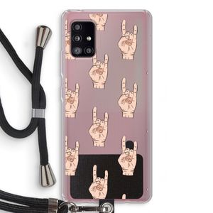 Rock: Samsung Galaxy A51 5G Transparant Hoesje met koord