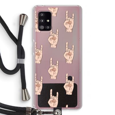 Rock: Samsung Galaxy A51 5G Transparant Hoesje met koord