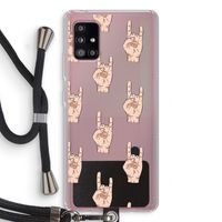 Rock: Samsung Galaxy A51 5G Transparant Hoesje met koord