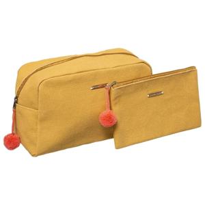 5Five Toilettas/make-up/opberg tasjes - 2x stuks - geel - reis/vakantie - make-up etui