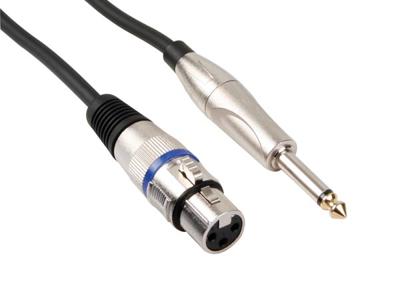 Xlr-kabel xlr vrouwelijk naar jack 6.35 mm mono 3 m - Velleman