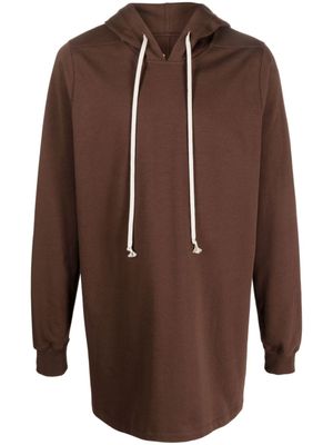 Rick Owens hoodie mi-long à lien de resserrage - Marron