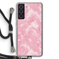Abstract Painting Pink: Samsung Galaxy S21 FE Transparant Hoesje met koord