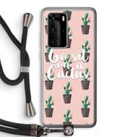 Cactus quote: Huawei P40 Pro Transparant Hoesje met koord