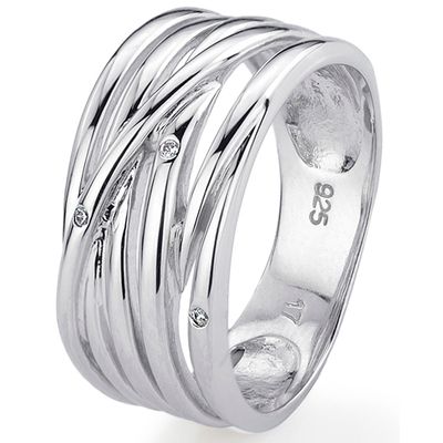 YO DESIGN T0643 Ring Traffic zilver-zirconia Maat 18,5