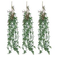 Kunstbloem/kunsttak Eucalyptus hangend - 3x - 97 cm - groen - kunst hangplanten