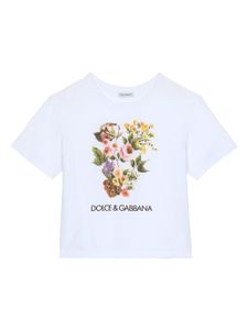 Dolce & Gabbana Kids t-shirt en coton à fleurs - Blanc