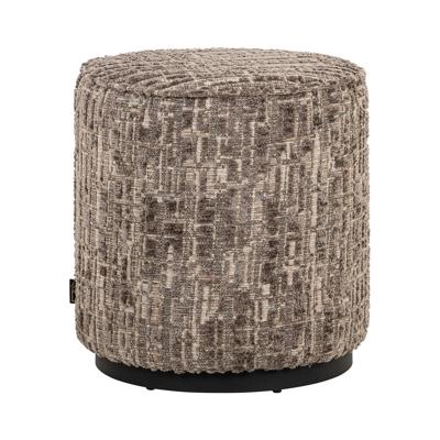 Richmond Poef 'Lexie' Geweven stof, 45cm, kleur Greige