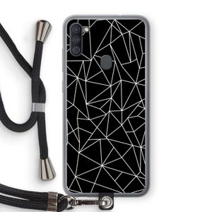 Geometrische lijnen wit: Samsung Galaxy A11 Transparant Hoesje met koord
