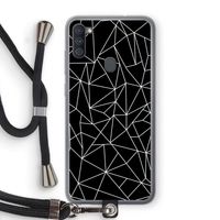 Geometrische lijnen wit: Samsung Galaxy A11 Transparant Hoesje met koord