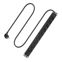 ACT PD3002 Stekkerdoos PDU 19" CEE7/7 9-voudig Type F | H05VV-F 3G1.5 | Zwart | 3 meter
