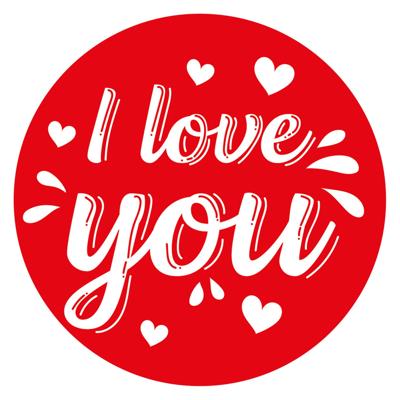 Bellatio Decorations Love thema Onderzetters - I love you - met hartjes - 15x stuks - Valentijnsdag