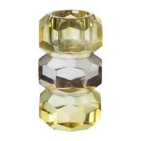 Dinerkaarshouder kristal 3-laags - geel/helder - 4x4x7 cm - thumbnail