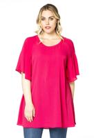 Yoek Tuniek wijde mouwen | Roze | Maat 58/60