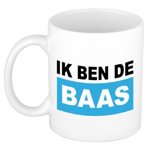 Cadeau mok voor baas - licht blauw - grappig - keramiek - 300 ml - boss