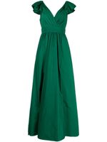 Marchesa Notte robe longue The Bow en taffetas - Vert