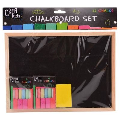Speelgoed krijtbord set 29 cm met krijt en bordenwisser - Tekenborden Speelgoed krijtbord set 29 cm met krijt en bordenwisser - Tekenborden
