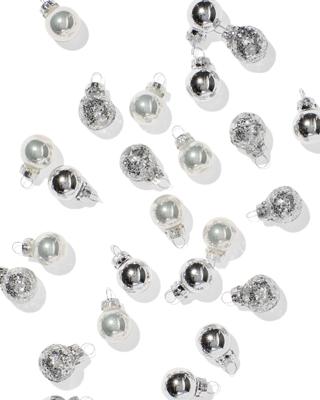 HEMA Kerstballen 3.2cm Glas Mini Zilver - 36 Stuks