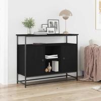 Dressoir Zwart eiken 100 x 35 x 80 cm Bewerkt hout