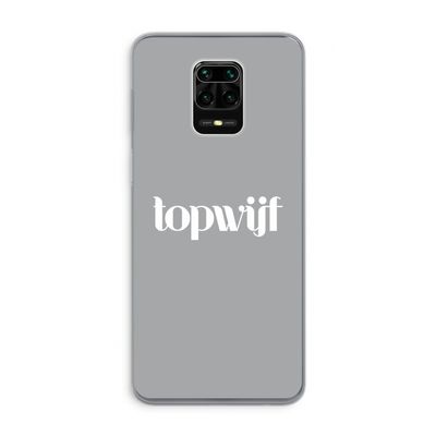 Topwijf Grijs Wit: Xiaomi Redmi Note 9 Pro Transparant Hoesje